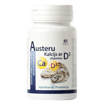 AUSTERU KALCIJS ar D3 vitamīnu, tabletes, 60 gab.