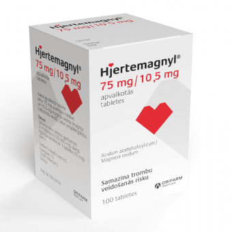 HJERTEMAGNYL 75 mg/10,5 mg apvalkotās tabletes, N100