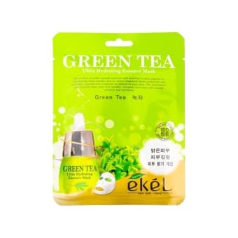 EKEL mitrinoša sejas maska ULTRA HYDRATING ESSENCE MASK GREEN TEA, 1 gab.