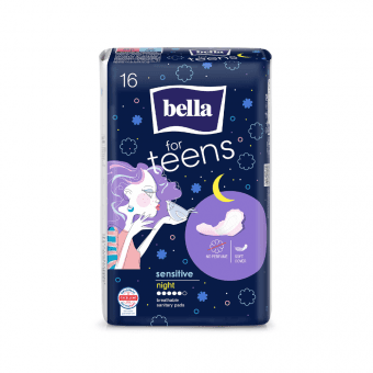BELLA higiēniskās paketes TEENS ULTRA NIGHT SENSITIVE, 16 gab.