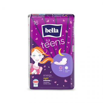 BELLA higiēniskās paketes TEENS ULTRA NIGHT ENERGY, 16 gab.
