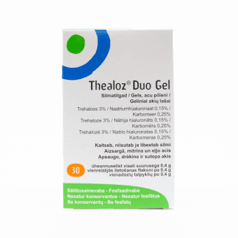 THEALOZ DUO GEL gēlveida acu pilieni vienreizējās devās, 30 gab.