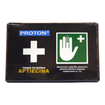 Pirmās palīdzības aptieciņa transportlīdzeklim (kaste), 1 gab.