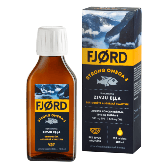 FJORD STRONG OMEGA-3 zivju eļļa, 100 ml