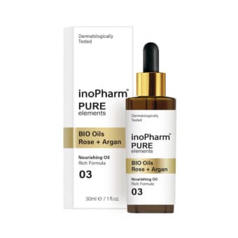 INOPHARM eļļa sejai ar Bio Oils Rose + Argan, 30 ml