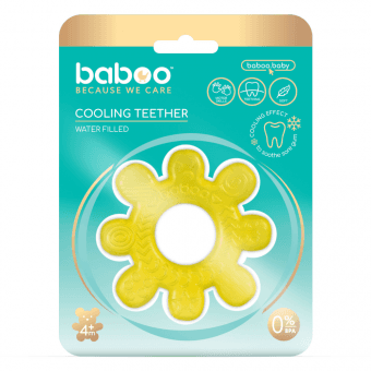 BABOO zobgrauzis ar dzesējošu ūdens pildījumu, dzeltens, 4+ mēneši, 1 gab.