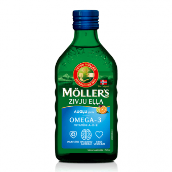 MOLLERS zivju eļļa ar augļu garšu, 250 ml