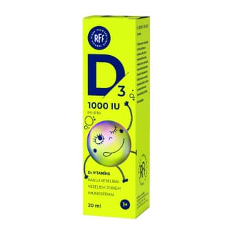 D3 1000 IU pilieni, 20 ml