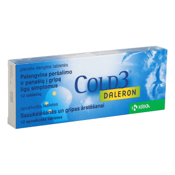 DALERON COLD3 apvalkotās tabletes, N12