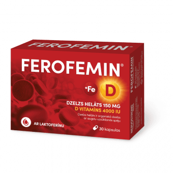 FEROFEMIN ar D vitamīnu kapsulas, 30 gab.