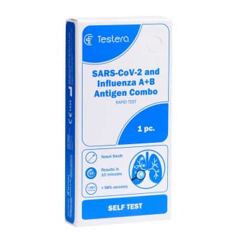 TESTERA kombinētais SARS CoV2 + gripas tests, 1 gab.