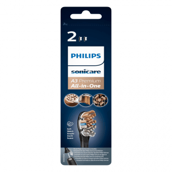 PHILIPS SONICARE rezerves uzgaļi, HX9092/11, melni, 2 gab.