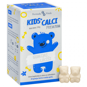 FORMULA VITALE uztura bagātinātājs KIDS+ CALCI PREMIUM, 60 košļājamās pastilas