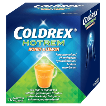 COLDREX HOTREM Honey & Lemon 750 mg/10 mg/60 mg pulveris, N10