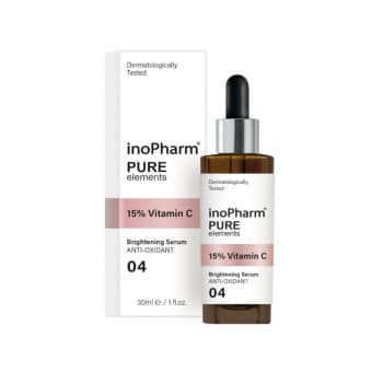 INOPHARM sejas serums ar 15% C vitamīnu PURE ELEMENTS, 30 ml