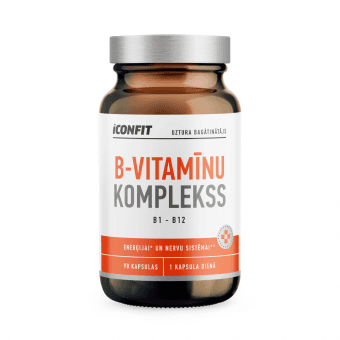 ICONFIT B-vitamīnu komplekss (B1 - B12), 90 kapsulas