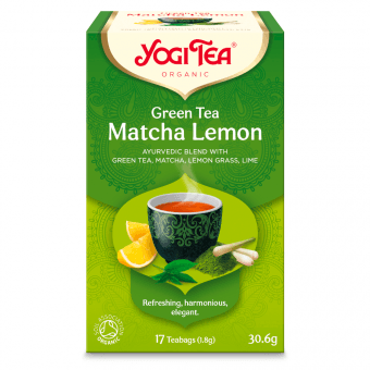 YOGI TEA Zaļā Matcha tēja ar citronu, 17 gab.