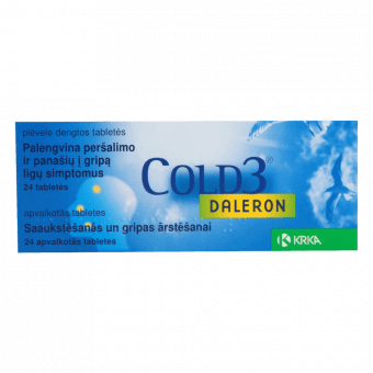 DALERON COLD3 apvalkotās tabletes, N24