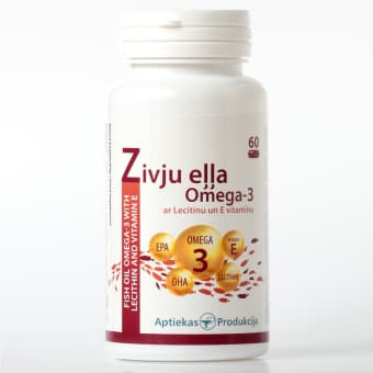 ZIVJU EĻĻA OMEGA-3 ar Lecitīnu un E vitamīnu, kapsulas, 60 gab.