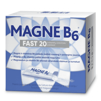 MAGNE B6 FAST (magnijs) mutē šķīstošas granulas, 20 paciņas