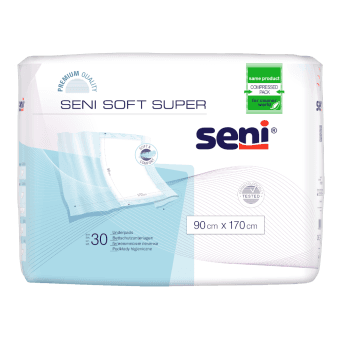 SENI SOFT SUPER впитывающие пеленки с крылышками, 90x170 см, 30 шт.