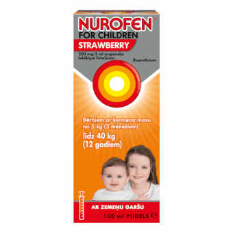 NUROFEN FOR CHILDREN STRAWBERRY  200 mg/5 ml zemeņu suspensija, 100 ml