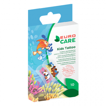 EURO CARE plāksteri bērniem KIDS TATOO, 25x57 mm, 10 gab.