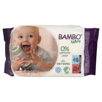 BAMBO NATURE mitrās salvetes, 80 gab.