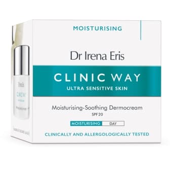 CLINIC WAY mitrinošs, nomierinošs dienas krēms MOISTURISING, SPF20, 50 ml