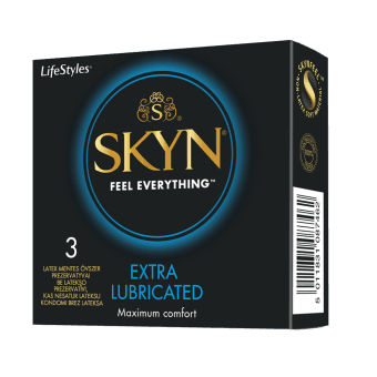 LIFESTYLES prezervatīvi SKYN, EXTRA LUBRICATED, 3 gab.