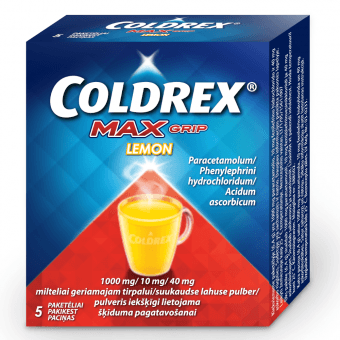 COLDREX MAXGRIP Lemon 1000 mg/10 mg/40 mg pulveris, N5