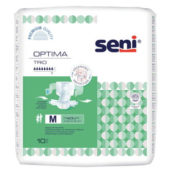 SENI OPTIMA TRIO подгузники с эластичным поясом MEDIUM, 10 шт.