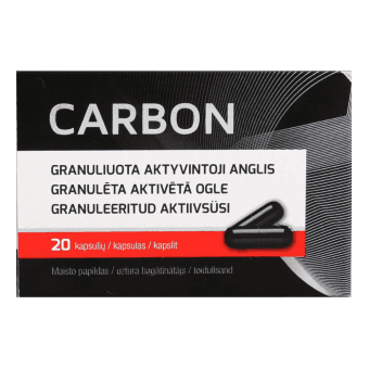 CARBON GRANULĒTA AKTIVĒTĀ OGLE kapsulas, 20 gab.