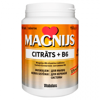 MAGNIJS CITRᾹTS + B6 tabletes, 100 tabletes