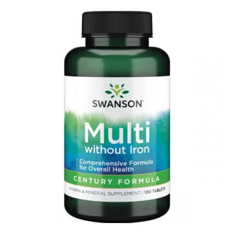 SWANSON Multivitamīnu un Minerālu komplekss bez dzelzs, 130 tabletes