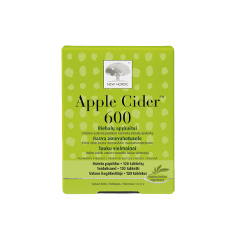 NEW NORDIC tabletes APPLE CIDER 600mg, 120 gab.