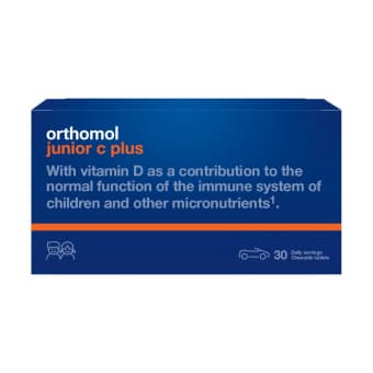 ORTHOMOL JUNIOR C PLUS ar meža ogu garšu, 30 košļājamās tabletes