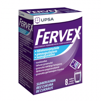 FERVEX 500 mg/25 mg/200 mg granulas (bez cukura), N8