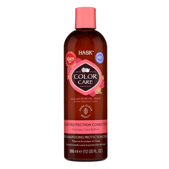 HASK rožu eļļas un persiku balzams krāsotiem matiem, 355 ml