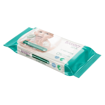 BAMBO NATURE bioloģiski noārdāmās mitrās salvetes, 50 gab.