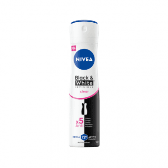 NIVEA dezodorants izmidzināms sievietēm BLACK&WHITE CLEAR, 150 ml