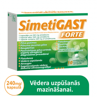 SIMETIGAST FORTE 240 mg, kapsulas, 10 gab.