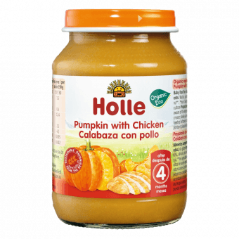 HOLLE bio ķirbju biezenis ar vistas gaļu, zīdaiņiem no 4 mēn., 190 g
