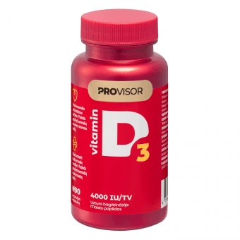 PROVISOR uztura bagātinātājs D VITAMIN 4000 IU, 90 kapsulas