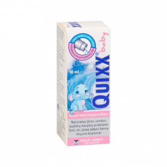 QUIXX BABY deguna aerosols ikdienas kopšanai no pirmās dzīves dienas, 10 ml