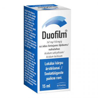 DUOFILM 167/150 mg/ml šķīdums, 15 ml