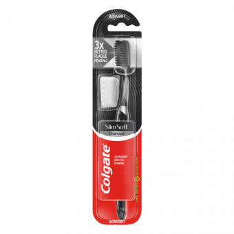 COLGATE zobu suka SLIM SOFT CHARCOAL + CUP, 1 gab.