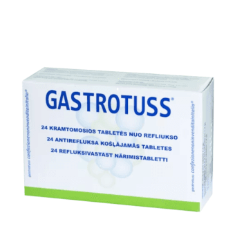 GASTROSTUSS, 24 košļājamās tabletes