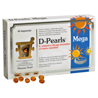 D-PEARLS MEGA kapsulas, 40 gab.