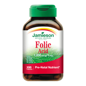 JAMIESON FOLIC ACID 1 mg, tabletes, 100 gab.